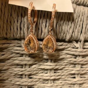 Rose Gold Topaz drop earrings